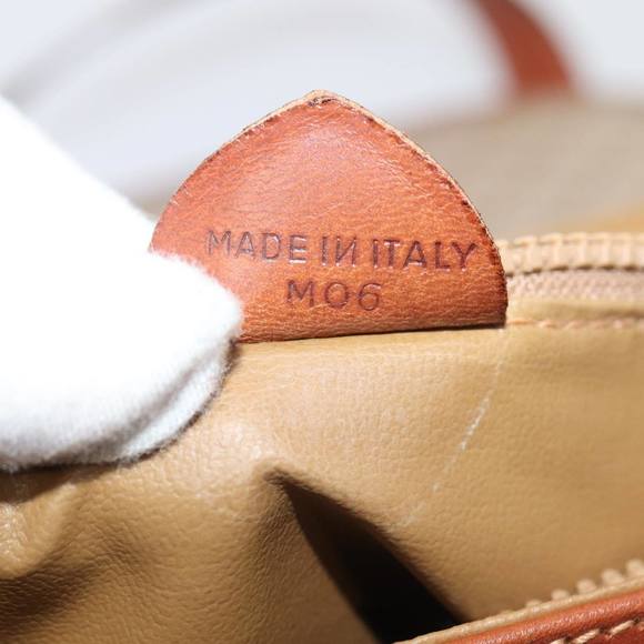 CELINE Macadam Canvas Hand Bag Beige Gold Auth 86426 - Picture 12 of 16